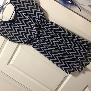 Navy blue stripped dress